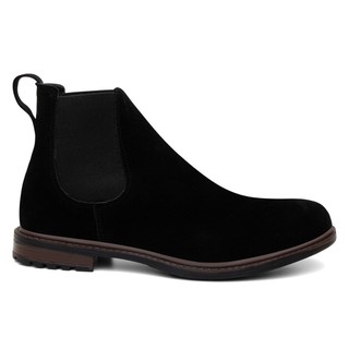 Bota Texana Botina Chelsea Masculina Em Camurça Confortável Sola De Borracha