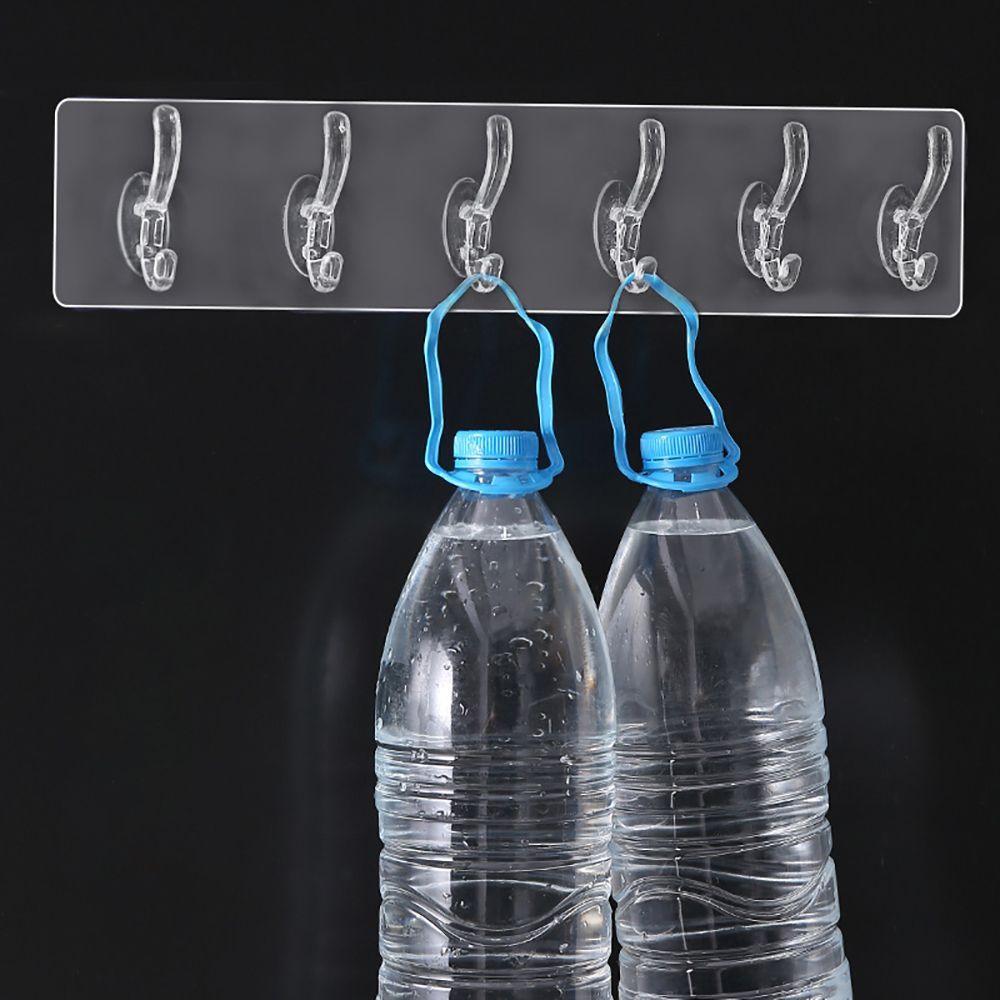 Ganchos De Parede PVC 1/3/5/6 Fileiras Para Banheiro , Cabide Sem Rastros De Autohesão De Cozinha