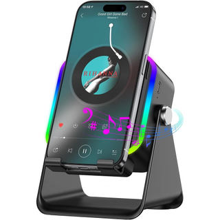 Alto-falante Bluetooth 5 em 1 com Sensor Sem Fio, Suporte para Celular, Estéreo, Bateria de 3500mAh, Luz Ambiente RGB, C