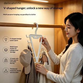 Sobre Cabide De Porta 12 Ganchos 1/2 PCS Branco Em Forma De V Rotação De 360 Para Guarda-Roupa Roupas Chapéu Saco Armaze