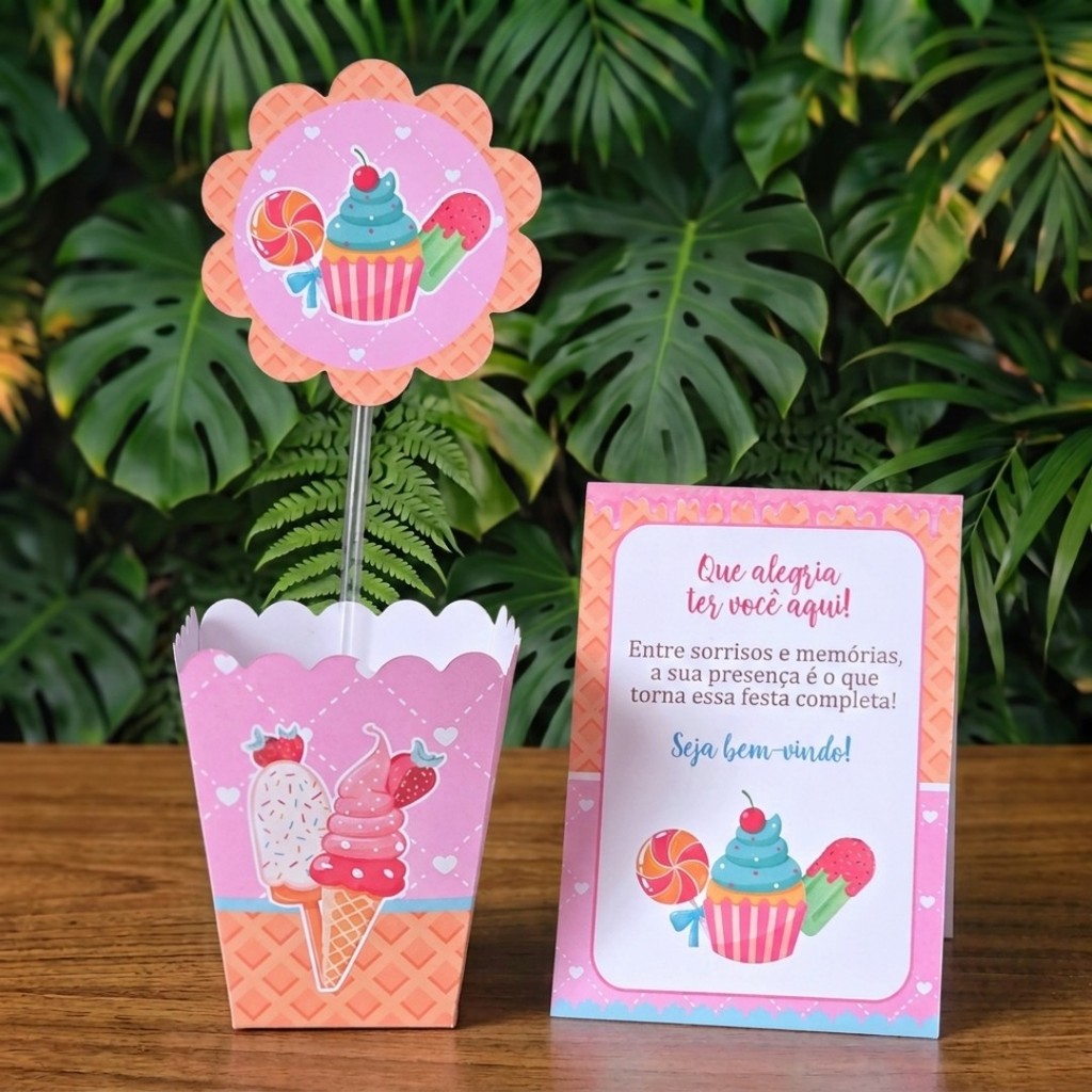 Centros de mesa DOCES DOCERIA lembrancinhas personalizadas para aniversario infantil decoração kit festa