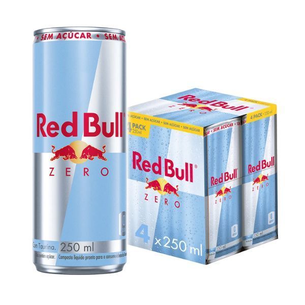 Pack 4 Latas Red Bull Energético Zero Sem Açúcar 250ml