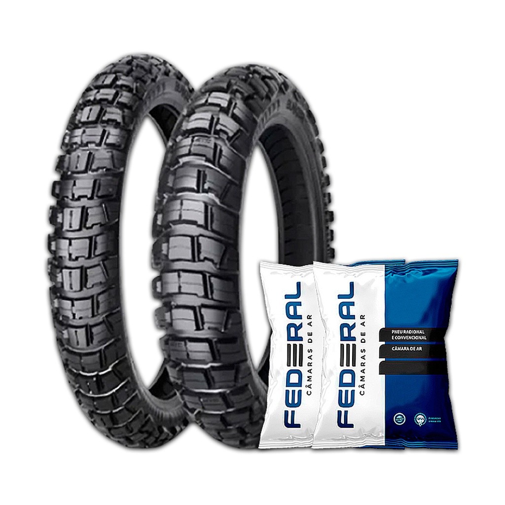 Kit Pneu Ira Dust 90/90-19+110/90-17 + 2 Câmara Bros/Xre