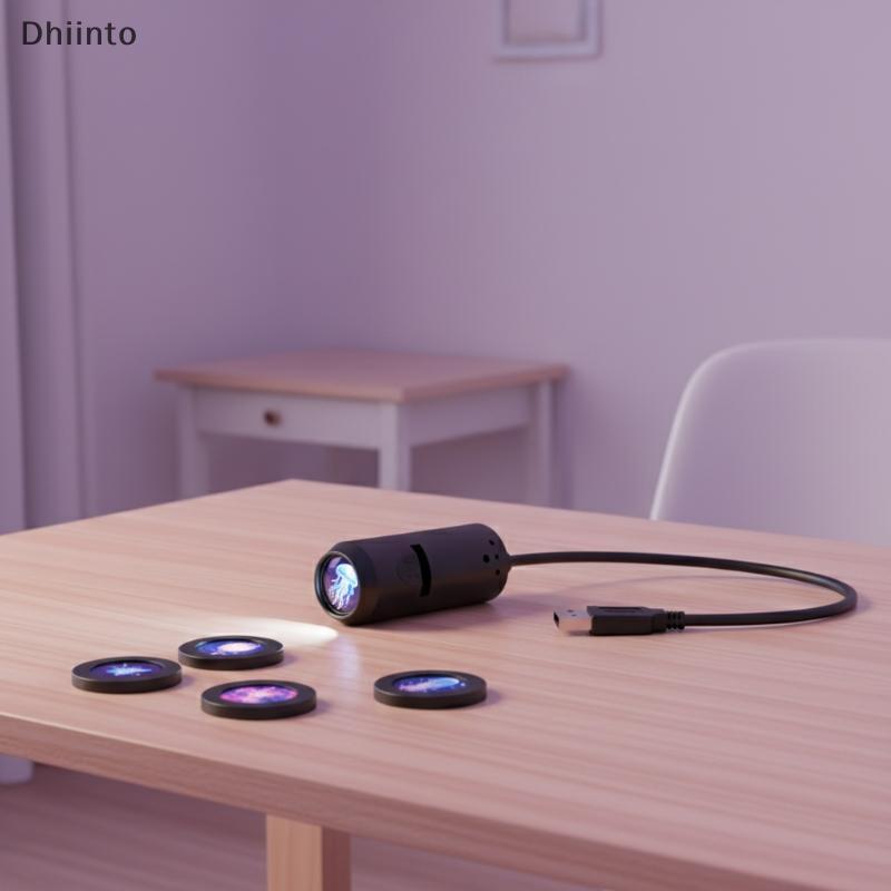 Imagem [Dhiint] Luz De Projetor USB LED Ajustável 3/6pcs Padrões Noturna Para Ambiente Relaxante Na Sala De Estar