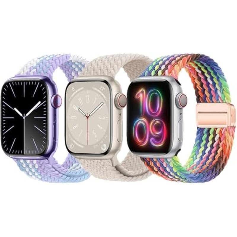 Loop Elástico Trançado Magnético Compatível Com Apple Watch Band 42mm 46mm 41mm