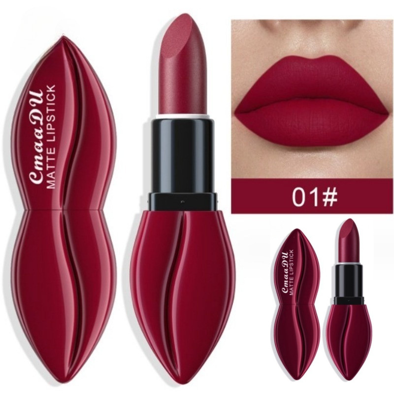 Batom Fosco 24 Horas Copo Antiaderente De Longa Duração À Prova D'água De Veludo Colorido Maquiagem Labial Personalidade