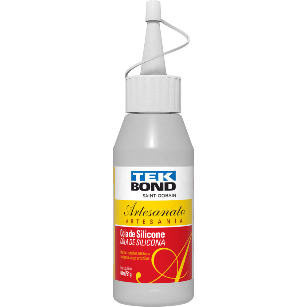 Cola de Silicone Tekbond Artesanato 60ml/51g Liquida Transparente (para EVA Isopor Feltro e outros)