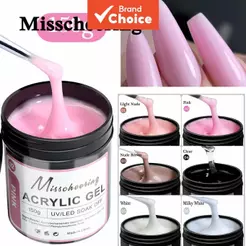 Misscheering 1 Pote de Pó Transparente para Unhas de Gel Poli para Extensão 150g