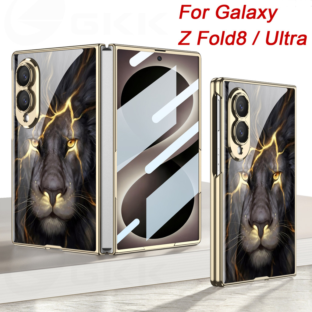 Luxo Chapeamento Pintado Caso De Vidro Para Samsung Galaxy Z Fold 8 Ultra Tela E