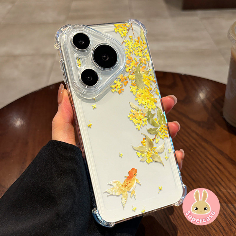 Osmanthus Goldfish Capa De Telefone Transparente Para Samsung Galaxy A20S A20E A17 A16 A15 A14 A13 A12 A11 A10S A10E A10
