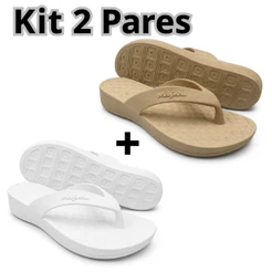 Kit 2 Pares Chinelo Melzinha Feminino Confortável Leve Antiderrapante Ortopédico