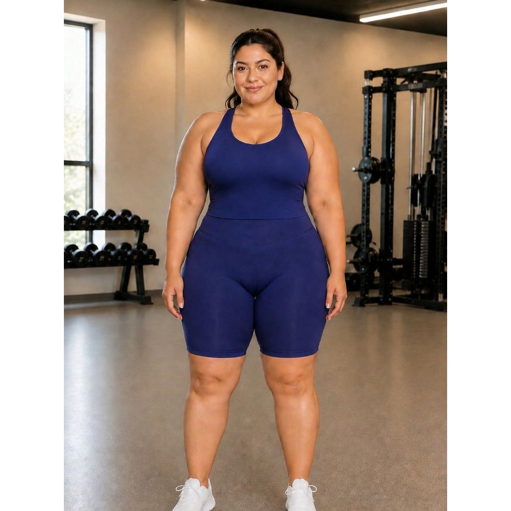 Bermuda Plus size academia feminina poliamida zero transparencia