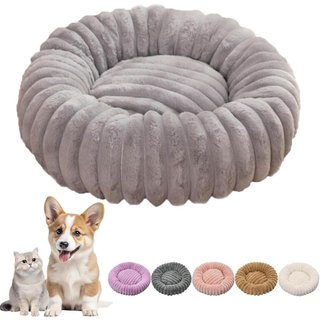 Cama Redonda Ultra-Macia e Calmante para Gatos e Cães GUSHE, Cama Redonda Fofa e Calmante para Cães e Gatos, Camas de Pe