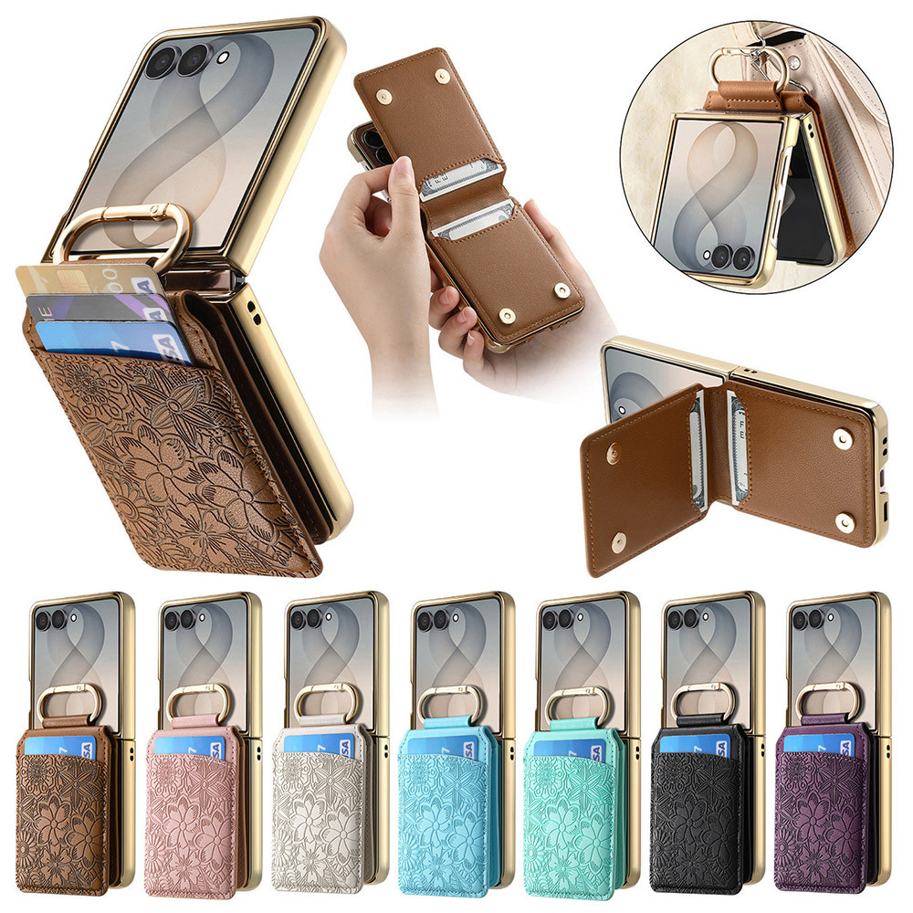 Elegante Design Em Relevo Caso Slot Para Cartão Motorola Razr 50 60 70 Ultra 60