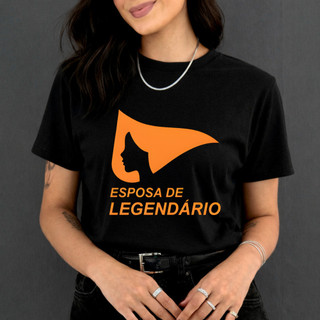 Camiseta Esposa de Legendario Evangélico Católico Cristão Namorada Montanha Fe Premium Algodão