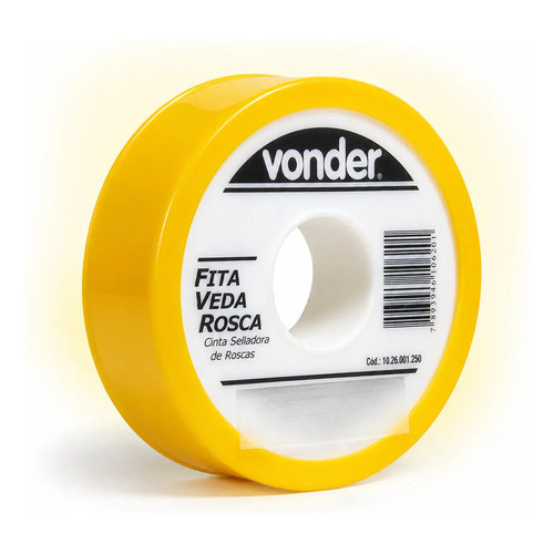 Fita Veda Rosca PTFE 18 Mm X 50 M Para Conexões Vonder — imagem 2 de 2
