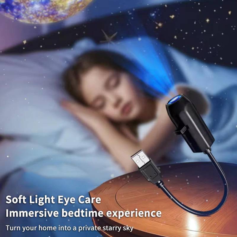Projetor de Luz USB Céu Estrelado Galáxia Luz Noturna Decorativa para Quarto Ambiente Romântico