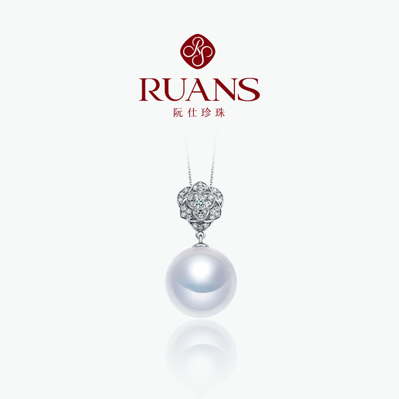 R RUANS/RUANS Flor Pérola Pingente Fivela Quebrável 14K Ouro Zircão Colar Pérola Clavícula Corrente Colar