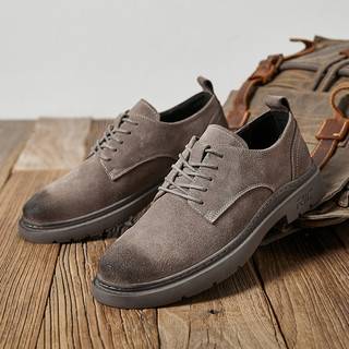 Sapatos de couro de camurça masculino 2025 novo estilo juventude sapatos de couro casuais homens Nubuck couro Retro polo