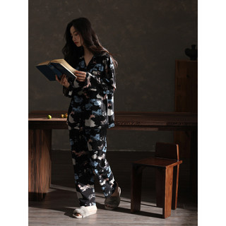 Pijamas femininos primavera outono algodão macio manga comprida terno 2026 novo estilo Cardigan Loungewear outono invern
