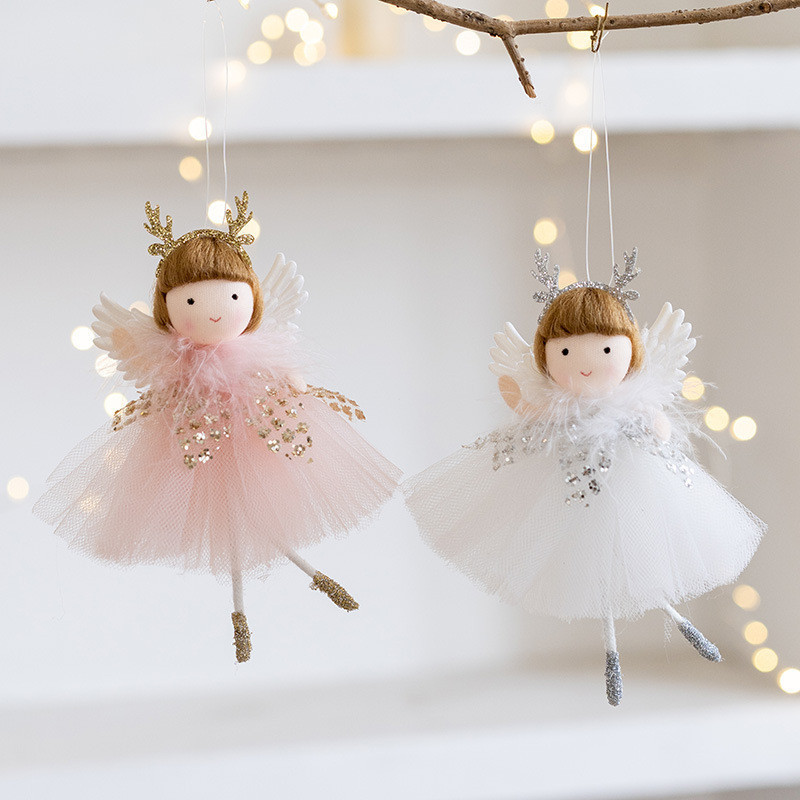 Novo produto Christmas t Angel Girl Gauze Saia Angel Antler Angel Girl Pendant Árvore de Natal Decoração Ornamentos de N