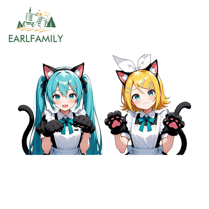 EARLFAMILY Hatsune Miku Adesivo De Carro Engraçado Tanque De Motocicleta Skate Elétrico-Bicicleta Tumbler Capacete JDM D