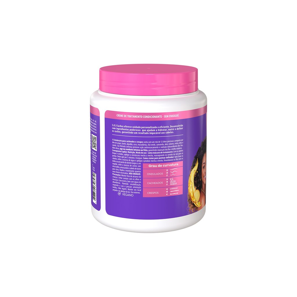 Cremáscara 2 em 1 SOS Cachos Super Óleos Salon Line 1kg · foto 2