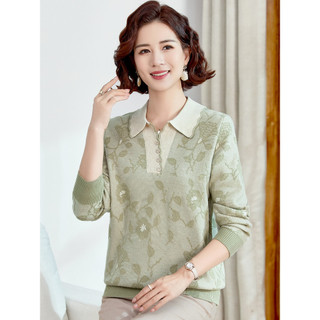 Mãe início do outono topo moda terno 2026 novo estilo elegante início do outono malha pequena camisa de meia-idade mãe i