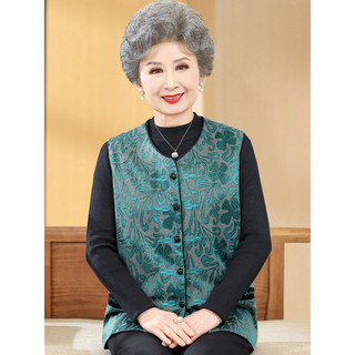 Granny outono colete colete de meia-idade idosos Popular estilo ocidental colete feminino mãe colete jaqueta velha senho