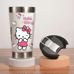Copo De Cerveja personalizado Hello Kitty Aço Inoxidável 473ml Portátil Reutilizável Para Bebidas Diárias