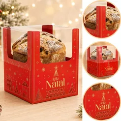 10 CAIXA P/ MINI PANETONE DE 100G 10X10X12 6205 ( NATAL IDEIA 2026 )