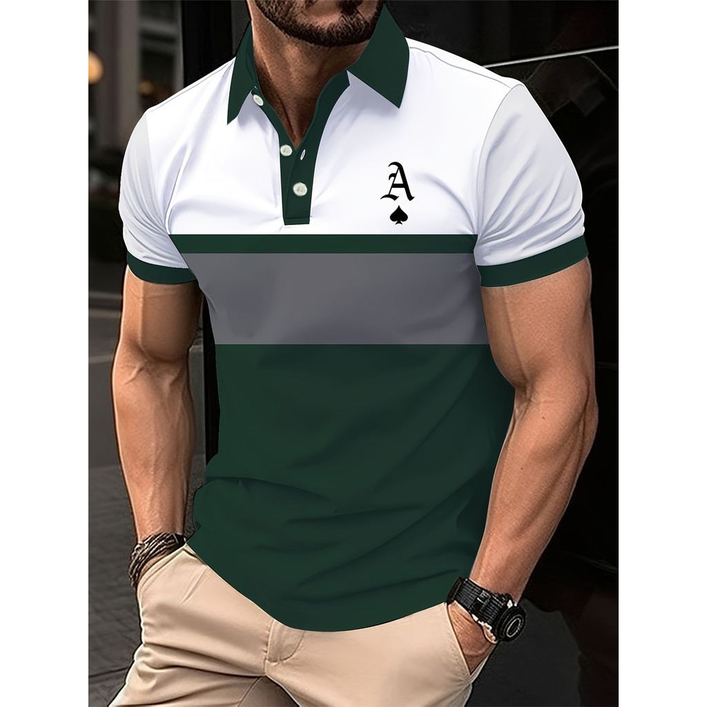 Novo estilo de verão único produto: camisa listrada xadrez generosa, impressão Digital, Design Casual de manga curta e s