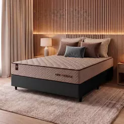 Conjunto Cama Box Espuma San Diego Branco Casal 138x188x67