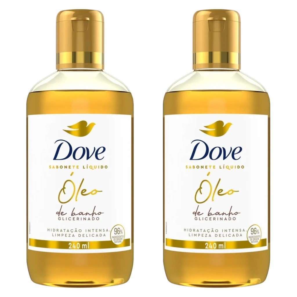 Kit 2 Óleo de Banho Sabonete Líquido Glicerinado 240ml – Dove