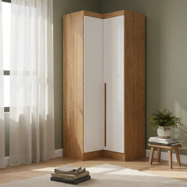 Módulo para Quarto 2 Portas Infinity Marrom/Cedro/Branco Line Cedro/Branco