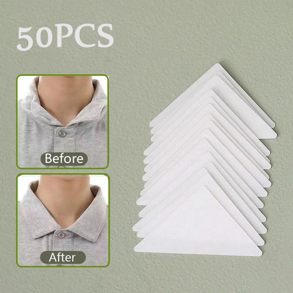SUBEI 50 Pcs Almofadas Fixas De Colarinho , Modelador De PVC Autoadesivo , Suporte De Colar De Camisa Invisível Anti-Rol