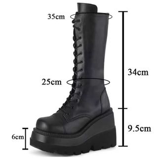 Botas femininas de sola grossa para motociclista, mas sapatos com aumento de altura do joelho, estilo fino com forro úni