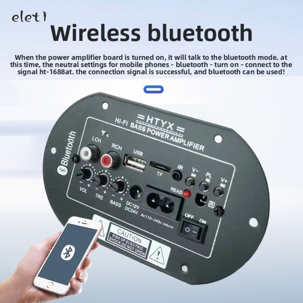 Amplificador De Carro Bluetooth-Subwoofer Digital De Microfone Duplo Sem Fio De 6 A 10 Polegadas