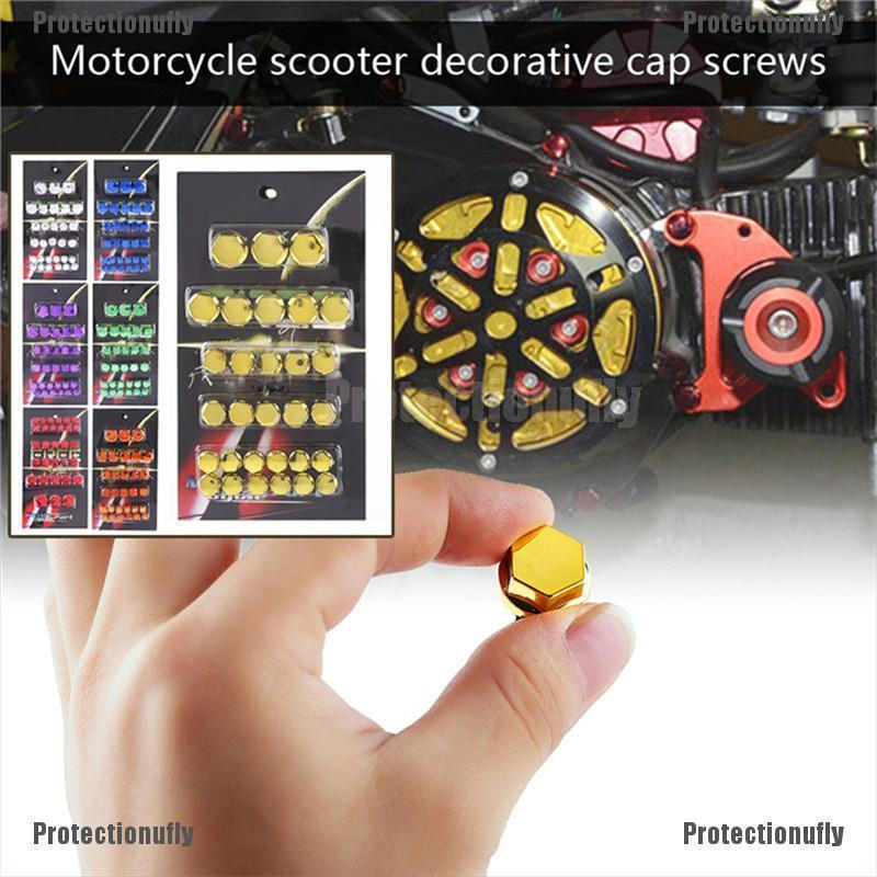 30 peças/conjunto de acessórios coloridos para modificação de motocicletas, capas decorativas hexagonais para parafusos 