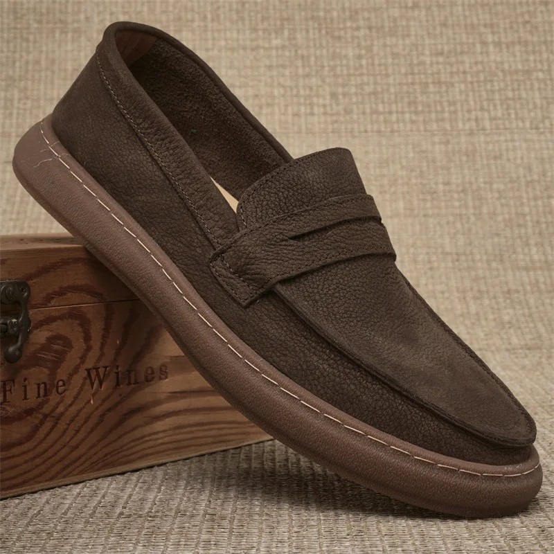 Sapatos casuais masculinos de couro genuíno italiano, mocassins de negócios da moda, sapatos formais, mocassins de desig