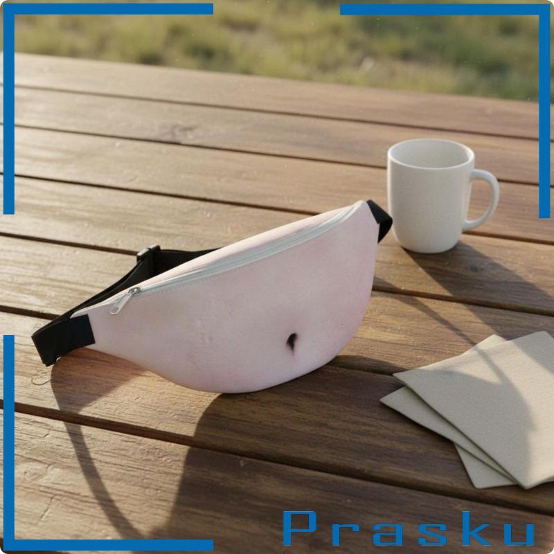 [Prasku] Pacote De Cintura Masculino Exclusivo Dad Bod Couro PU Realista Pochete Alça Ajustável Para Festivais Fotos Div