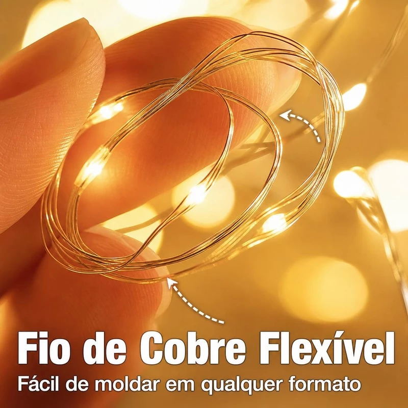 Kit 30 Fios de Fada LED 2 Metros para Decoração de Festa e Ambiente — foto 6