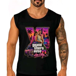 Camisa Regata Cavada Estilo Machão GTA 6 Estilosa Confortável 100% Algodão