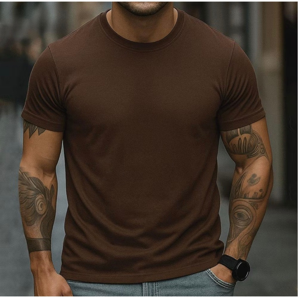 Camiseta Masculina 100% Algodão Casual Dia A Dia Básica Trabalho Escola Academia Streetwear Top Moda
