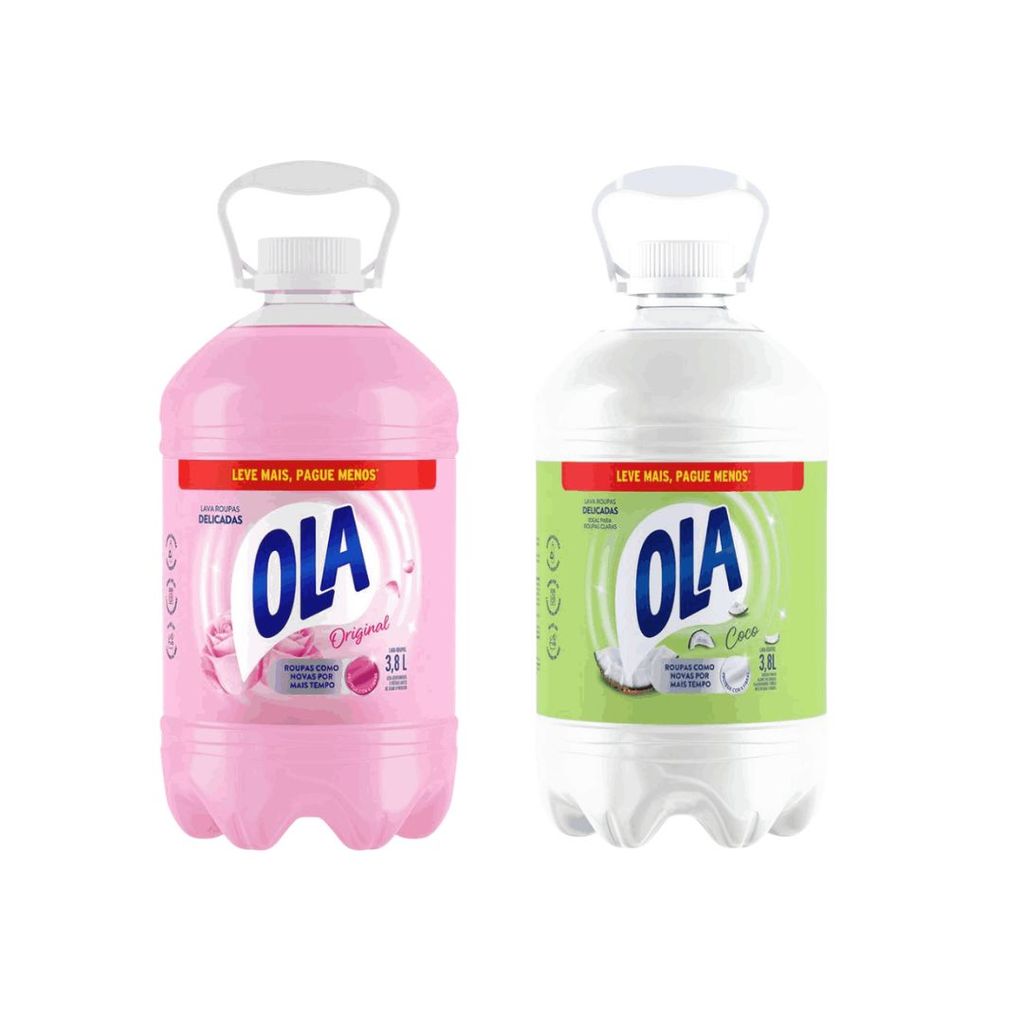 KIT - Sabao Liquido Ola Original Roupas Delicadas e Sabao Liquido Ola Coco Roupas Delicadas 3,8l