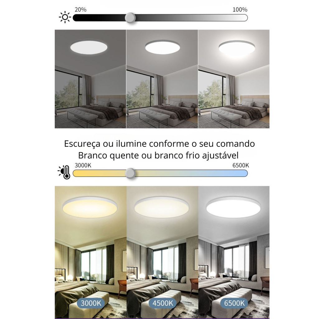 Luminária Plafon Inteligente LED 21W RGB WiFi Tuya Smart Life Alexa Google Dimerizável de Teto — imagem 2 de 2