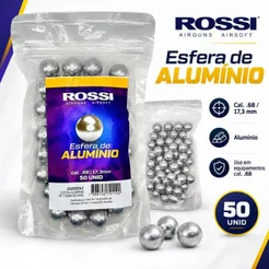 Esfera de Alumínio Rossi Calibre .68 17,3mm – 50 Unidades