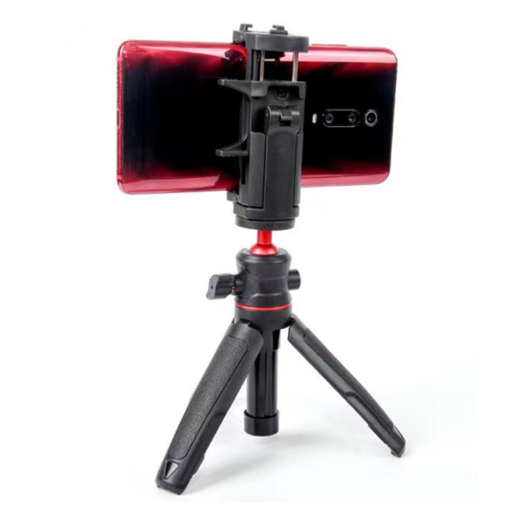 Telefone Selfie Stick Tripé Câmera de mesa 360 ° Cabeça de bola de metal Orifício de expansão de 1/4 de polegada