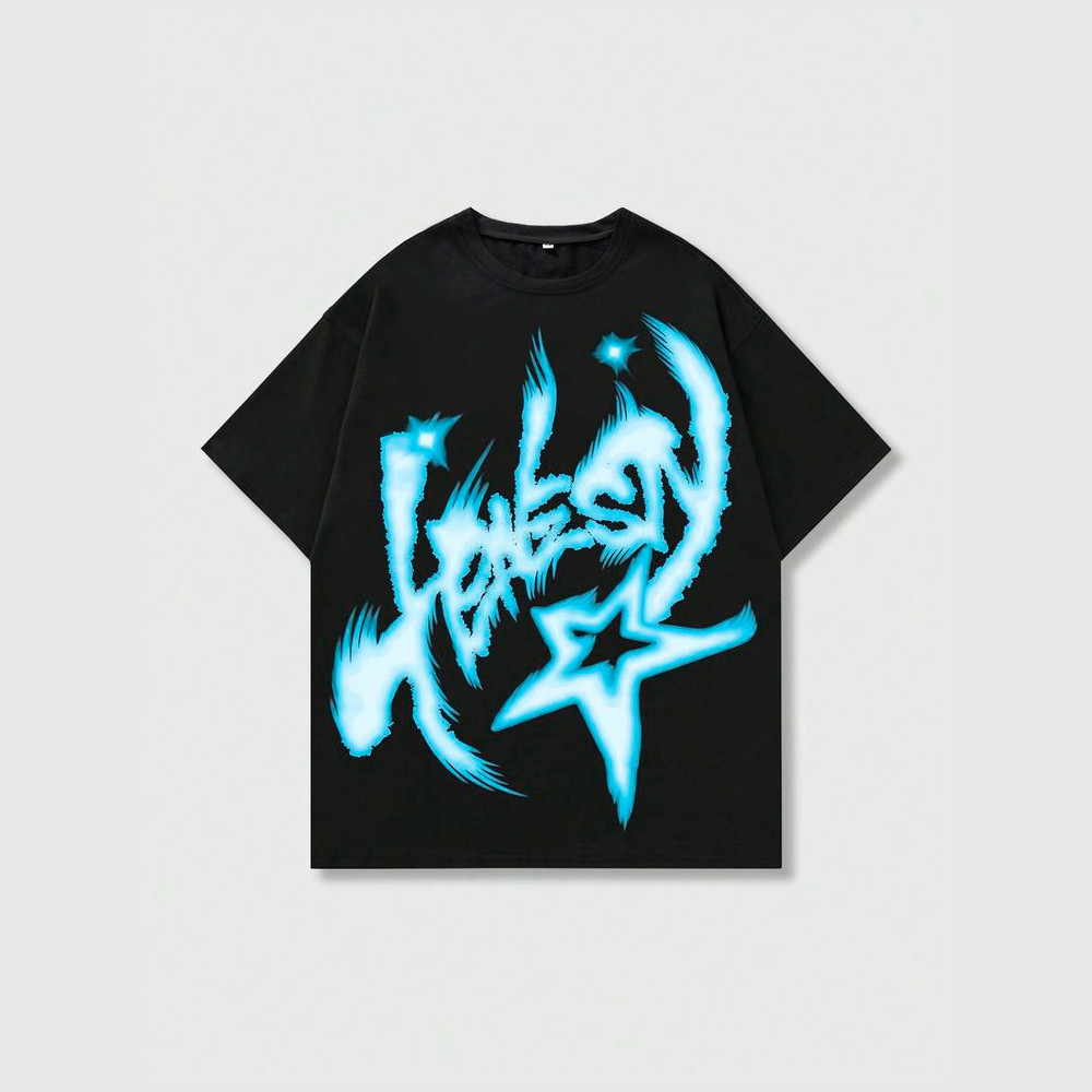 [Camiseta Premium em Algodão Puro]LILI Camiseta Oversized Básica "HONESTY" Y2K Style Streetwear Confortável Algodão