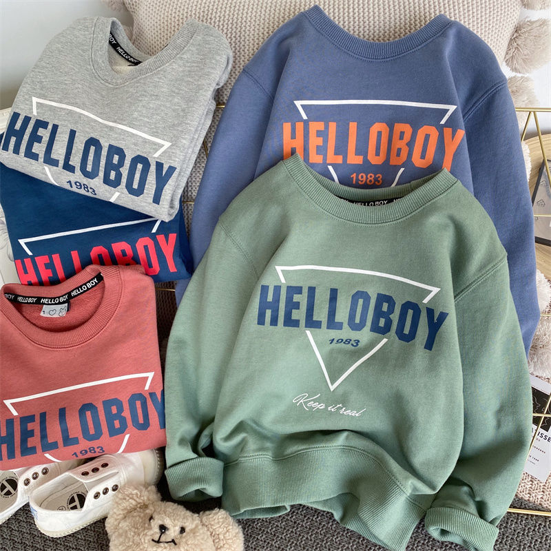 Crianças moletom novo estilo meninos primavera outono topos médio grande crianças de manga comprida camiseta na moda cam